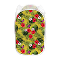 Tropical Exotic Hawaiian Pattern Print Mesh Laundry Hamper