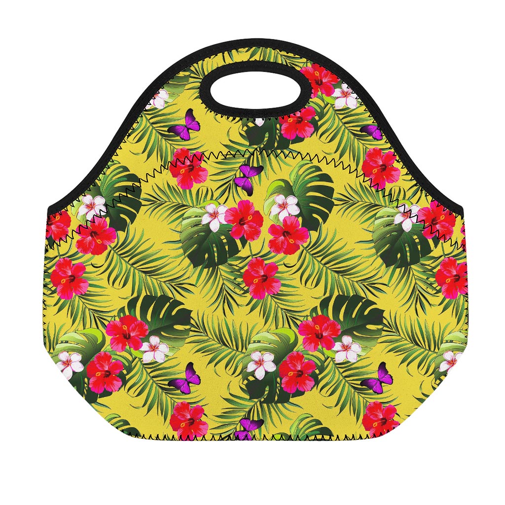 Tropical Exotic Hawaiian Pattern Print Neoprene Lunch Bag