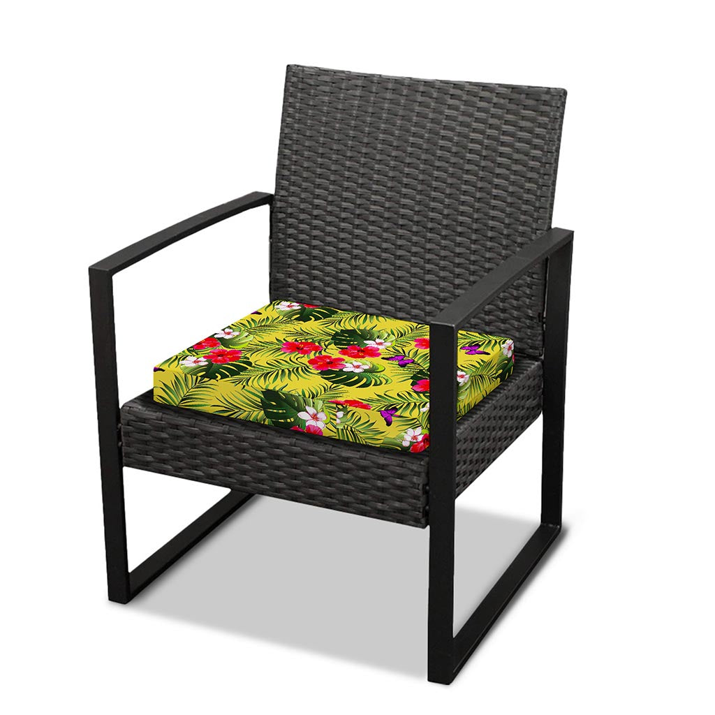 Tropical Exotic Hawaiian Pattern Print Outdoor Seat Cushion Cover