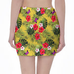 Tropical Exotic Hawaiian Pattern Print Pencil Mini Skirt