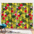 Tropical Exotic Hawaiian Pattern Print Pencil Pleat Curtains