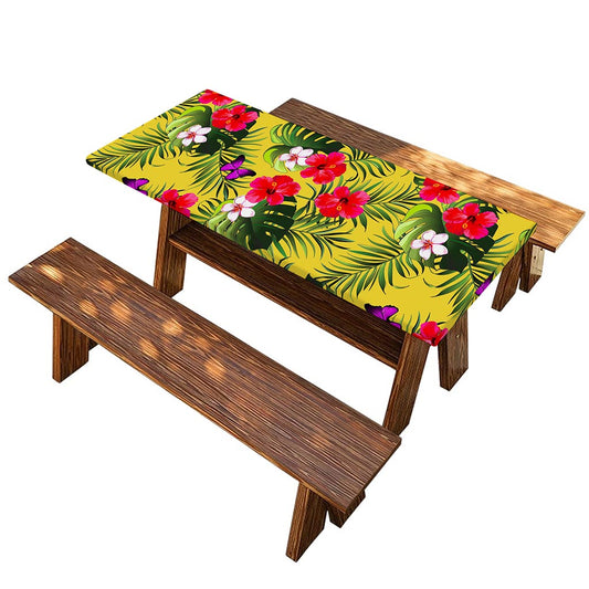 Tropical Exotic Hawaiian Pattern Print Picnic Table Cover