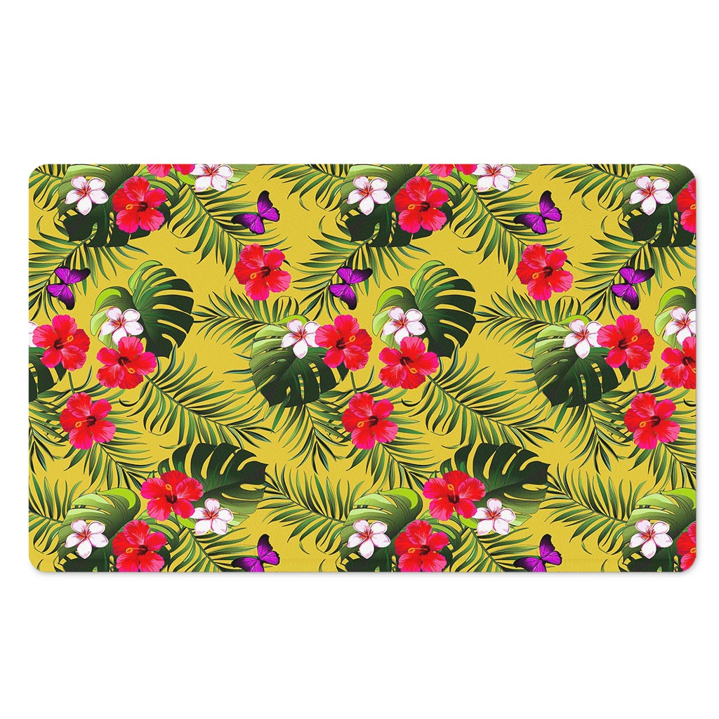 Tropical Exotic Hawaiian Pattern Print Polyester Doormat