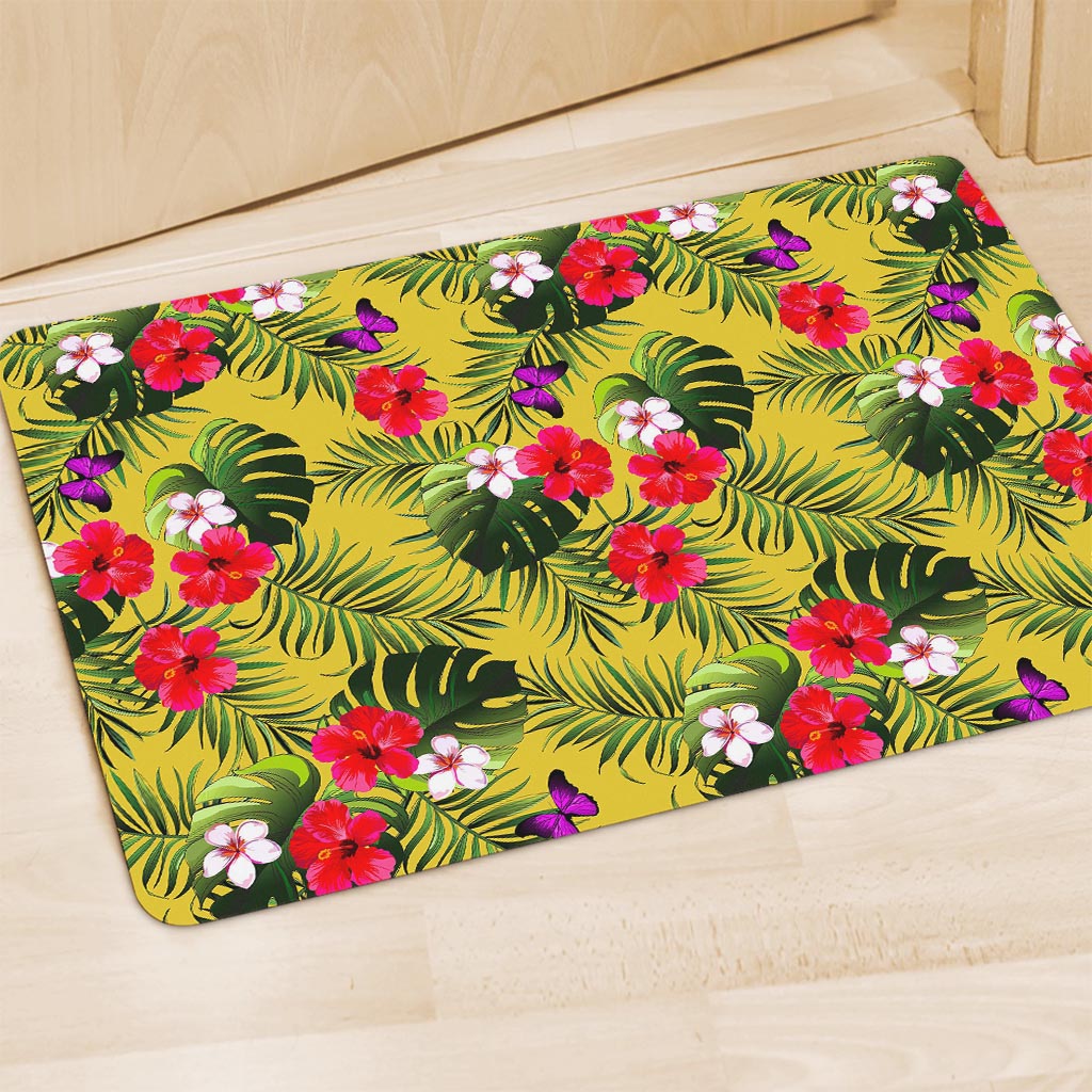 Tropical Exotic Hawaiian Pattern Print Polyester Doormat