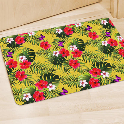 Tropical Exotic Hawaiian Pattern Print Polyester Doormat