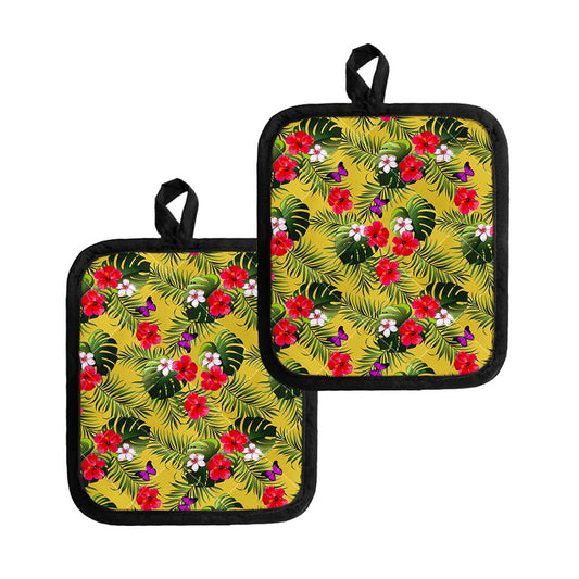 Tropical Exotic Hawaiian Pattern Print Pot Holders