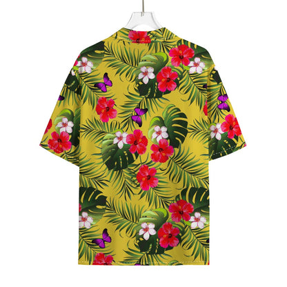 Tropical Exotic Hawaiian Pattern Print Rayon Hawaiian Shirt