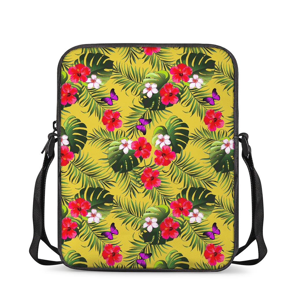 Tropical Exotic Hawaiian Pattern Print Rectangular Crossbody Bag