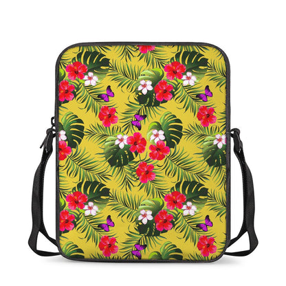 Tropical Exotic Hawaiian Pattern Print Rectangular Crossbody Bag