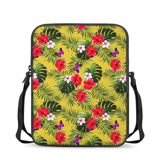Tropical Exotic Hawaiian Pattern Print Rectangular Crossbody Bag