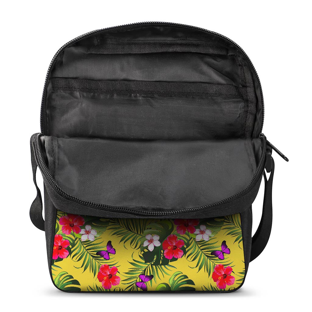 Tropical Exotic Hawaiian Pattern Print Rectangular Crossbody Bag
