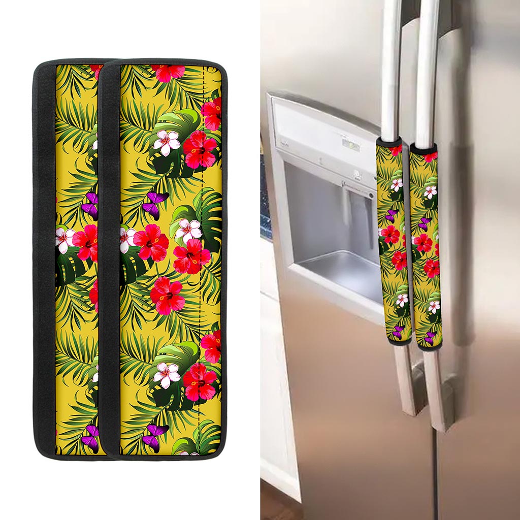 Tropical Exotic Hawaiian Pattern Print Refrigerator Handle Covers