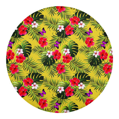Tropical Exotic Hawaiian Pattern Print Round Blanket