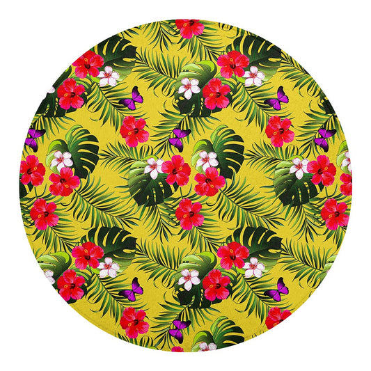 Tropical Exotic Hawaiian Pattern Print Round Blanket