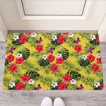Tropical Exotic Hawaiian Pattern Print Rubber Doormat