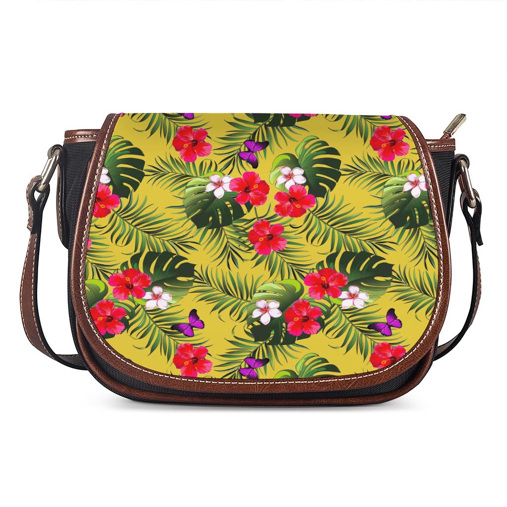 Tropical Exotic Hawaiian Pattern Print Saddle Bag