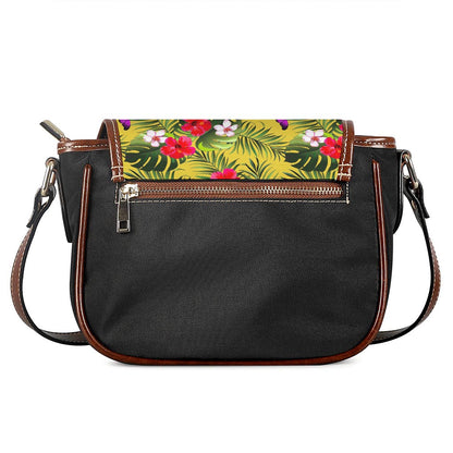 Tropical Exotic Hawaiian Pattern Print Saddle Bag