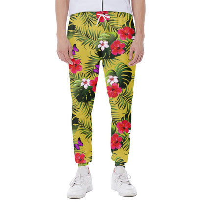 Tropical Exotic Hawaiian Pattern Print Scuba Joggers