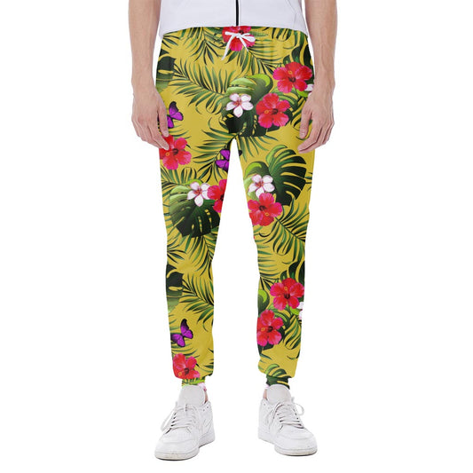 Tropical Exotic Hawaiian Pattern Print Scuba Joggers