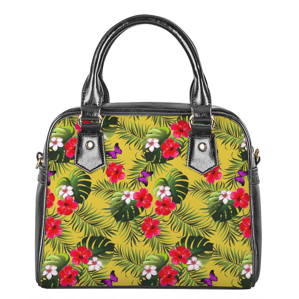 Tropical Exotic Hawaiian Pattern Print Shoulder Handbag