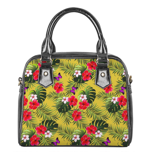 Tropical Exotic Hawaiian Pattern Print Shoulder Handbag