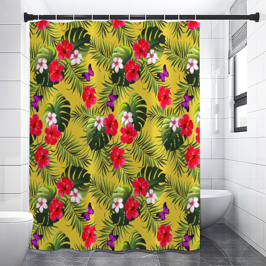 Tropical Exotic Hawaiian Pattern Print Shower Curtain