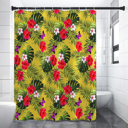 Tropical Exotic Hawaiian Pattern Print Shower Curtain