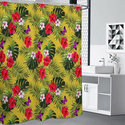 Tropical Exotic Hawaiian Pattern Print Shower Curtain