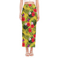 Tropical Exotic Hawaiian Pattern Print Side Slit Maxi Skirt
