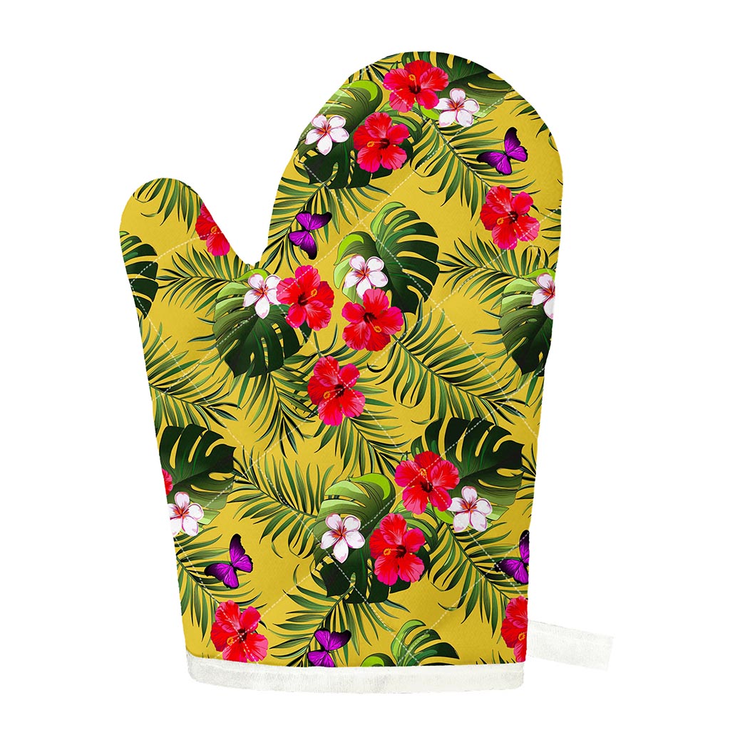 Tropical Exotic Hawaiian Pattern Print Single Oven Mitt