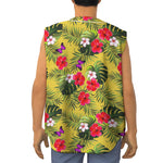 Tropical Exotic Hawaiian Pattern Print Sleeveless Baseball Jersey