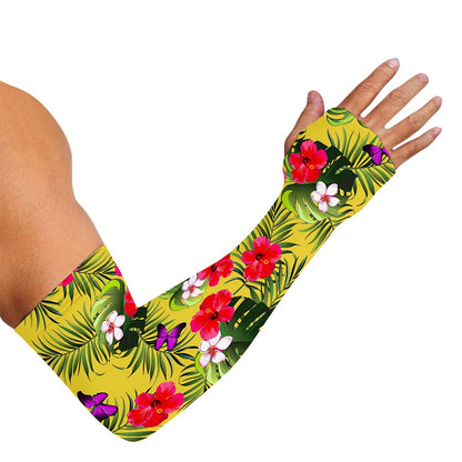 Tropical Exotic Hawaiian Pattern Print Sun Protection Arm Sleeves