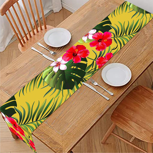 Tropical Exotic Hawaiian Pattern Print Table Runner