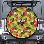 Tropical Exotic Hawaiian Pattern Print Tire Cover With Camera Hole