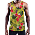 Tropical Exotic Hawaiian Pattern Print Men's Workout Tank Top