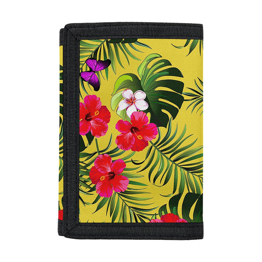 Tropical Exotic Hawaiian Pattern Print Trifold Wallet