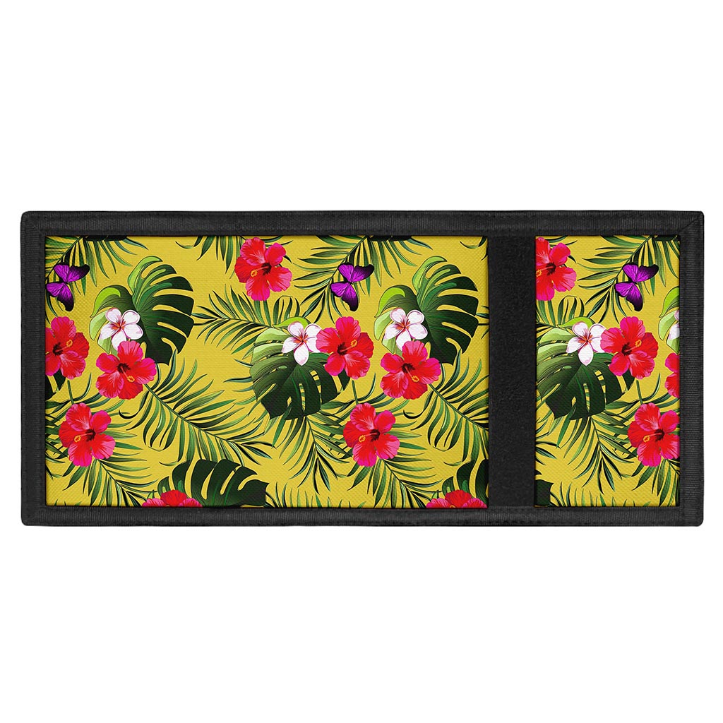 Tropical Exotic Hawaiian Pattern Print Trifold Wallet
