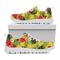 Tropical Exotic Hawaiian Pattern Print White Running Shoes