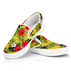 Tropical Exotic Hawaiian Pattern Print White Slip On Sneakers