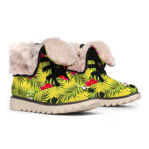 Tropical Exotic Hawaiian Pattern Print Winter Boots