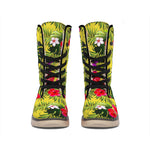 Tropical Exotic Hawaiian Pattern Print Winter Boots