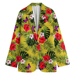 Tropical Exotic Hawaiian Pattern Print Women's Cotton Blazer