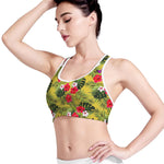 Tropical Exotic Hawaiian Pattern Print Women's Sports Bra