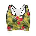 Tropical Exotic Hawaiian Pattern Print Women's Sports Bra