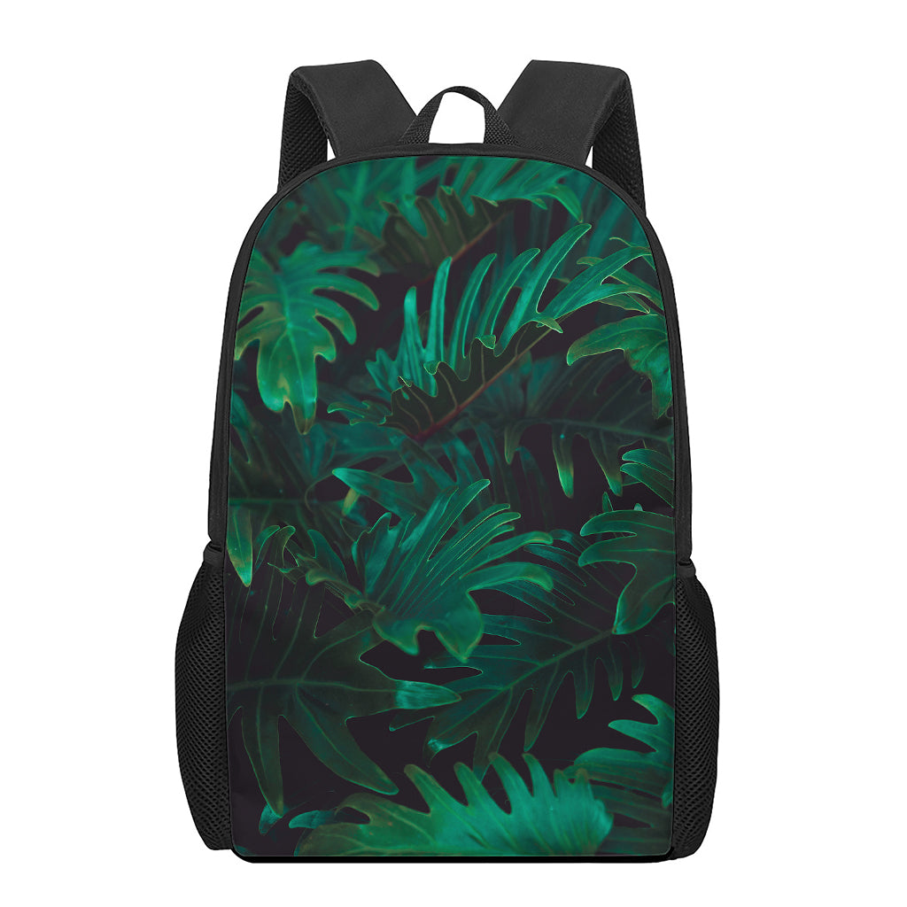 Tropical Fern Leaf Print 17 Inch Backpack