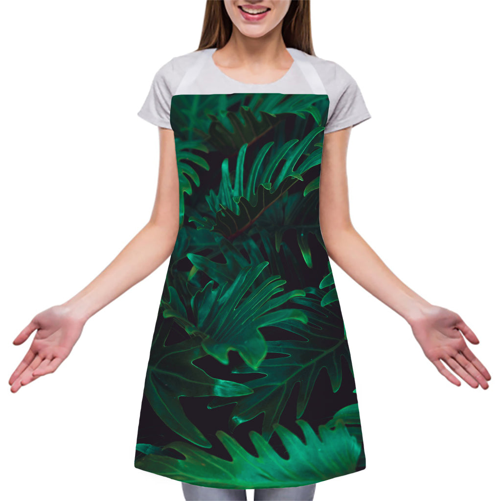 Tropical Fern Leaf Print Adjustable Apron