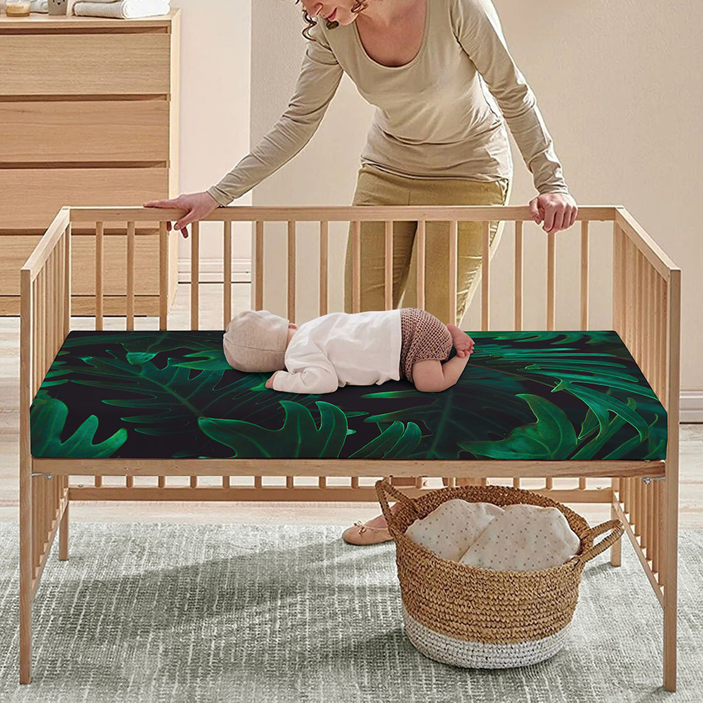 Tropical Fern Leaf Print Baby Crib Sheet