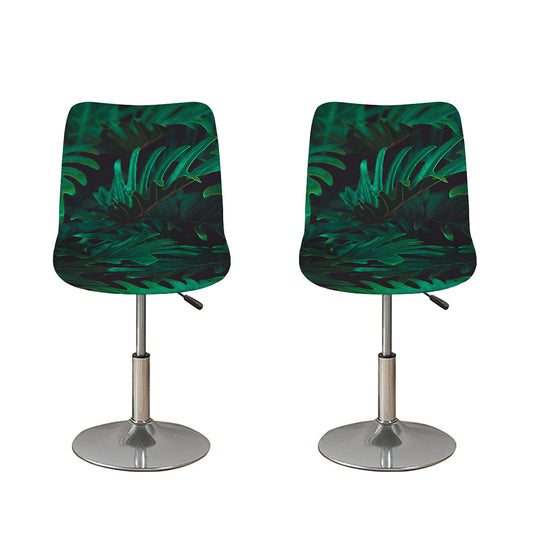 Tropical Fern Leaf Print Bar Stool Covers