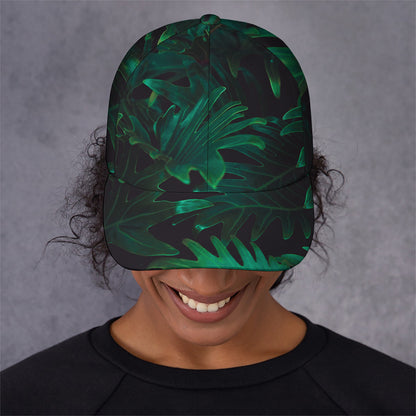 Tropical Fern Leaf Print Baseball Cap