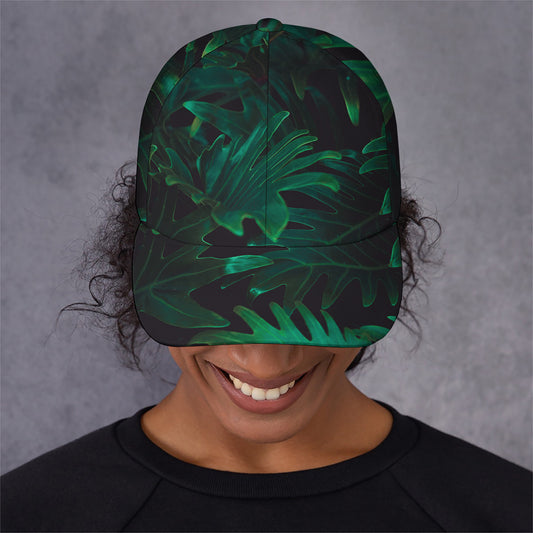 Tropical Fern Leaf Print Baseball Cap
